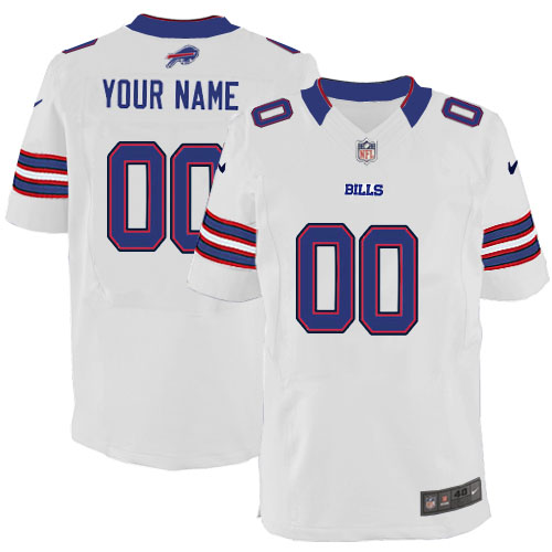 Nike Buffalo Bills Customized White Stitched Elite Men's NFL Jersey